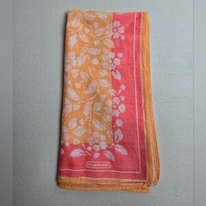 Philippe Venet Orange/Pink Floral Scarf-Pocket Square 16"